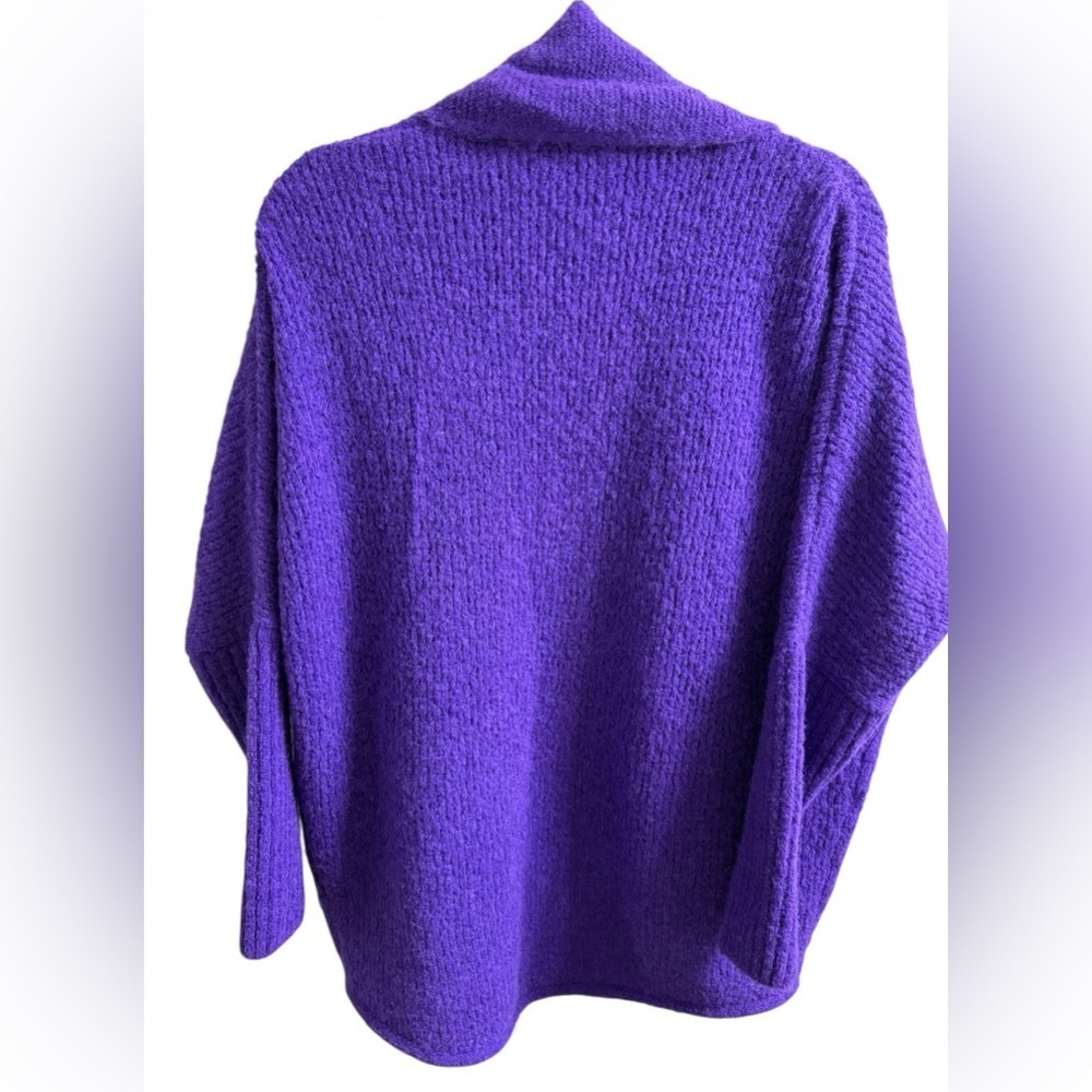NWT BABY ALPACA CARDIGAN PURPLE OPEN FRONT SHAWL COLLAR Made in Peru S/M LUXARY - Picture 12 of 15